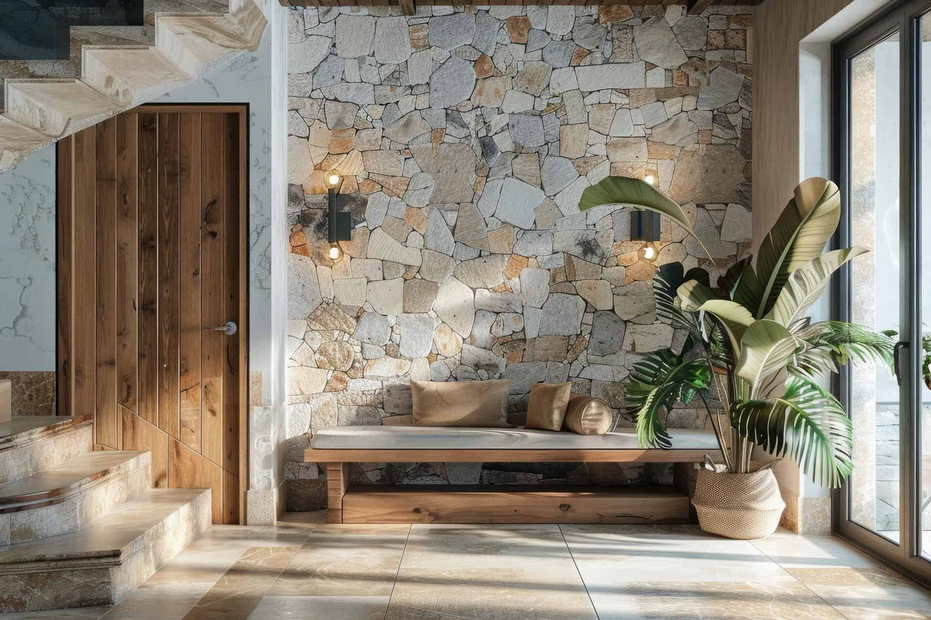 Estancia con azulejos imitación piedra 01