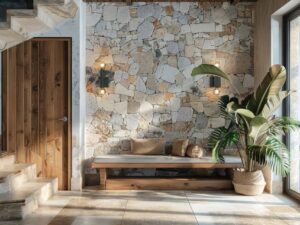 Estancia con azulejos imitación piedra 01